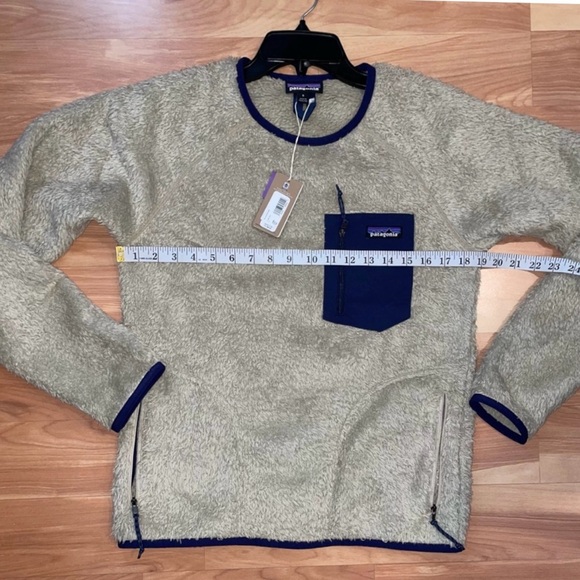 Patagonia Tan Gorp Core Fuzzy Teddy Crew Neck Fleece Pullover Sweater Sz Small/M - Picture 7 of 8
